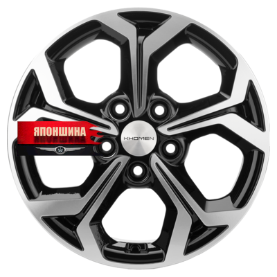Диск литой KHOMEN WHEELS KHW1606 6,5J16 PCD5*108 ET50 DIA63,3 BLACK-FP (WHS498725)