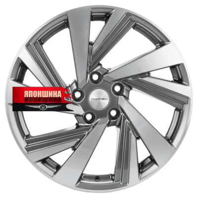 Диск литой KHOMEN WHEELS KHW1801 7,5J18 PCD5*114,3 ET45 DIA66,1 GRAY-FP (WHS498244)