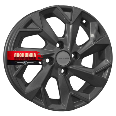 Диск литой KHOMEN WHEELS KHW1402 5,5J14 PCD4*100 ET43 DIA60,1 GRAY (WHS519811)