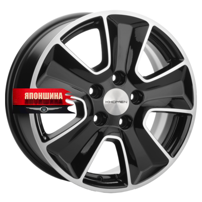 Диск литой KHOMEN WHEELS KHW1601 6,5J16 PCD5*114,3 ET43 DIA67,1 BLACK-FP (WHS524661)
