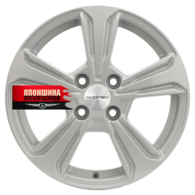 Диск литой KHOMEN WHEELS KHW1502 6J15 PCD4*100 ET46 DIA54,1 F-SILVER (WHS498540)