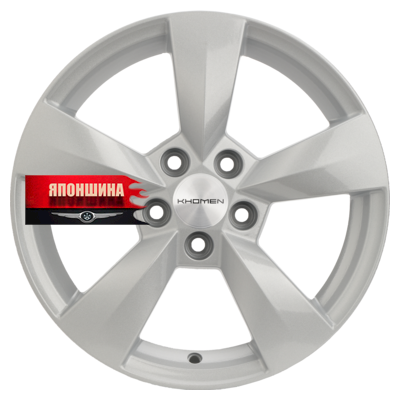 Диск литой KHOMEN WHEELS KHW1504 6J15 PCD5*100 ET43 DIA57,1 F-SILVER (WHS498510)