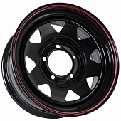 Диск штампованный GRIZZLY SW01 7J16 PCD5*139,7 ET-25 DIA108,5 SHINNING BLACK WITH 2 RED LINE (1542SW01)